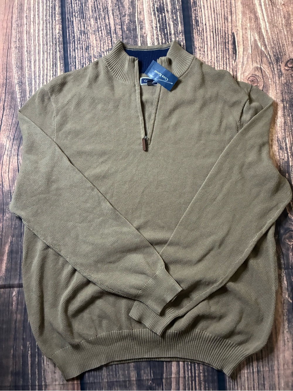 Club Room Men’s Olive Quarter-Zip Sweater